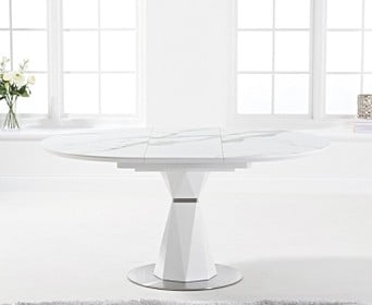 Jackson 120cm Round White Dining Table, White Round Dining Tables Uk