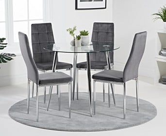 Catalina 90cm Round Dining Table With, Round Dining Room Table With High Back Chairs