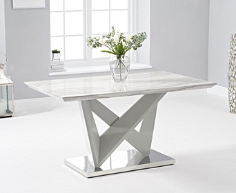 Reims 150cm Marble Effect Carrera Light Grey Dining Table | Oak Furniture  Superstore Easter Sale Ends