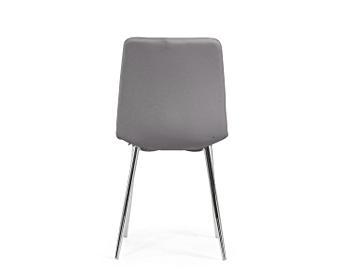 Helsinki Grey Faux Leather And Chrome Dining Chair