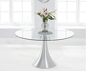 paloma 135cm round glass dining table