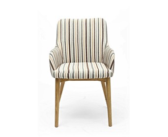 Ludlow Duck Egg Blue Stripe Fabric, Fabric Dining Room Chairs With Arms