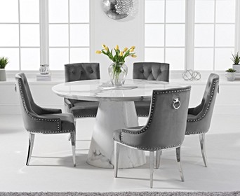 Ravello 130cm Round White Marble Dining, Round Grey Marble Dining Table And Chairs