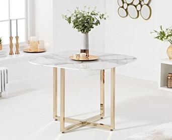 Gold and white marble table clearance