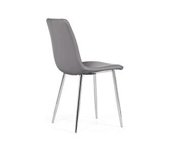 Helsinki Grey Faux Leather And Chrome Dining Chair