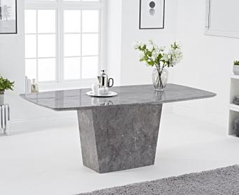 Francesca 200cm Light Grey Marble Dining Table With Angelica Chairs