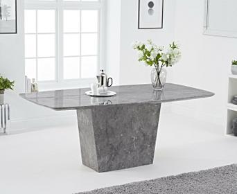 Francesca 200cm Light Grey Marble Dining Table With Angelica Chairs
