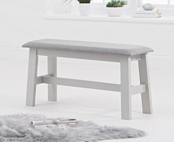 Chiltern Grey Bench With Fabric Seat Chiltern