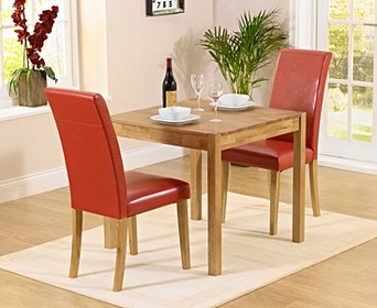 Oxford 80cm Solid Oak Dining Table With, Red Oak Dining Room Table Chairs