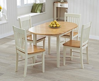 Amalfi Cream Extending Dining Table With Chairs