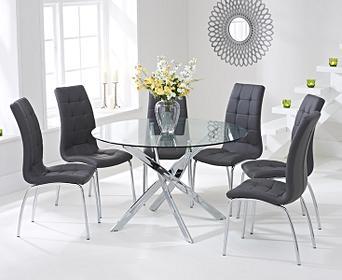 Denver 120cm Glass Dining Table With Calgary Chairs