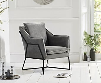 Lara Velvet Accent Chair With Black, Black Living Room Chair