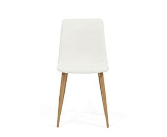 Helsinki White Wooden Leg With Faux Leather Dining Chair