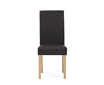 Albany Black Dining Chairs, Black Leather Parsons Chairs