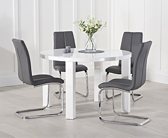 High Gloss Round Dining Table, Round White Gloss Dining Table And Chairs