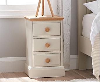 Abel Oak And Stone Painted 3 Drawer Bedside Table