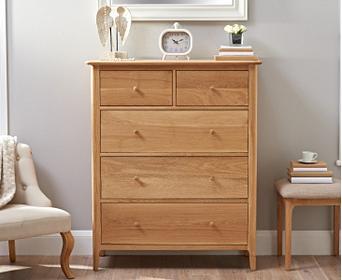Sadie Oak Large 2 Over 3 Chest Of Drawers