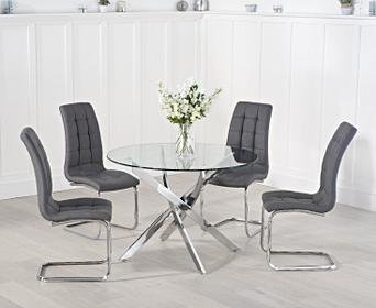 Denver 120cm Glass Dining Table With Lorin Chairs