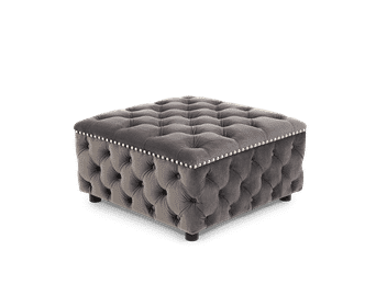Grey velvet square ottoman clearance