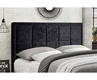 Illinois Black Crushed Velvet Fabric Small Double Bed Antique modern bedroom furniture set italy bed room furniture style crush velvet bed button tufted high back diamond bed. oak furniture superstore