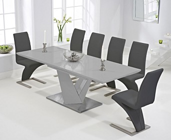 Harmony 160cm Extending Light Grey High, Light Grey Wooden Dining Table And Chairs