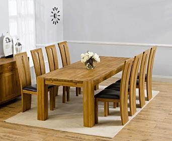 Madrid 240cm Solid Oak Extending Dining Table With Montreal Chairs