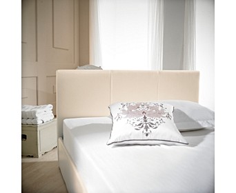 Madrid Ivory Faux Leather Ottoman, Ivory Leather Headboard