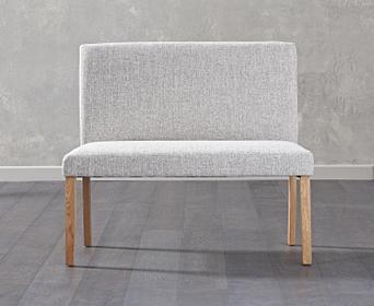 Oxford 120cm Solid Oak Dining Table With Mia Grey Benches With
