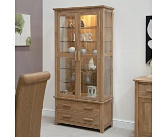 Rohan Oak And Glass Display Cabinet