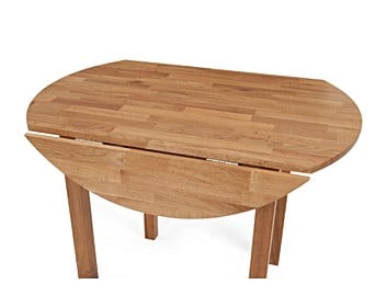 The Oxford 90cm Solid Oak Drop Leaf, Drop Leaf Round Table And Chairs