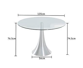 paloma 135cm round glass dining table