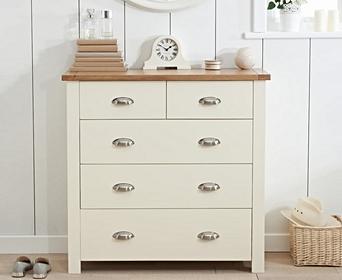 Somerset Oak And Cream 2 Over 3 Drawer Chest