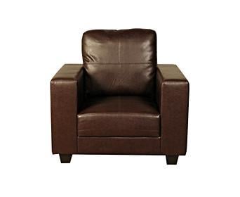 Queensway Brown Faux Leather Armchair