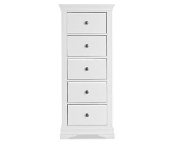 Brooklyn White 5 Drawer Wellington Chest