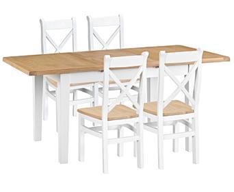 Eden Oak And White 120cm Butterfly Extending Table With Cross Back Dining Chairs There are many different types of chairs. eden oak and white 120cm butterfly extending table with cross back dining chairs