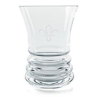 Scouting Fleur De Lis Handmade Dartington Crystal Wibble Wide Vase