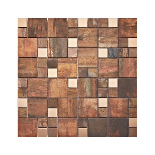 Copper Fusion Modular Mix Mosaic Tile, Copper Glass Tiles Uk