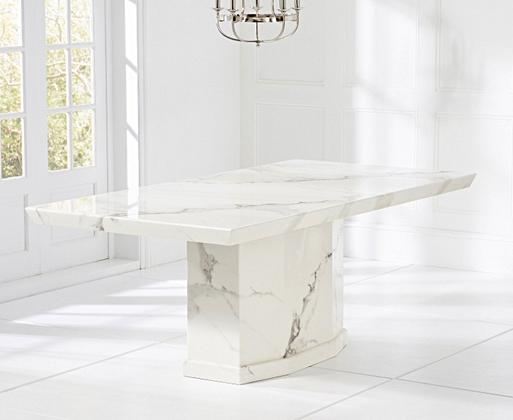 White marble deals dining table 200cm