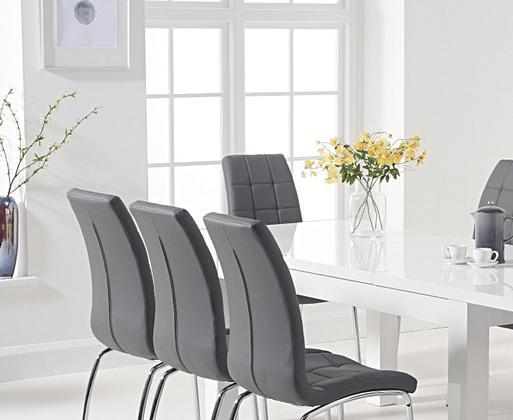 Extending Atlanta White Gloss 160 220cm Dining Table with Enzo