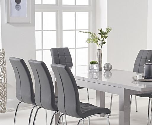 Light grey gloss dining shop table