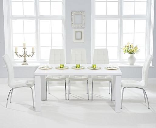 White high gloss small dining table shop and chairs