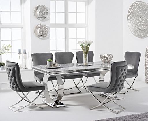 Oak furniture marble online dining table