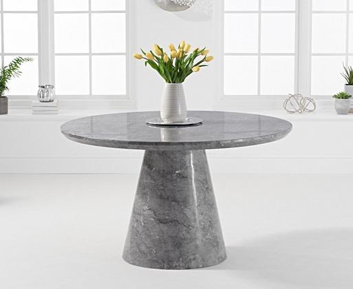 Ravello 130cm Round Grey Marble Dining Table Oak Furniture