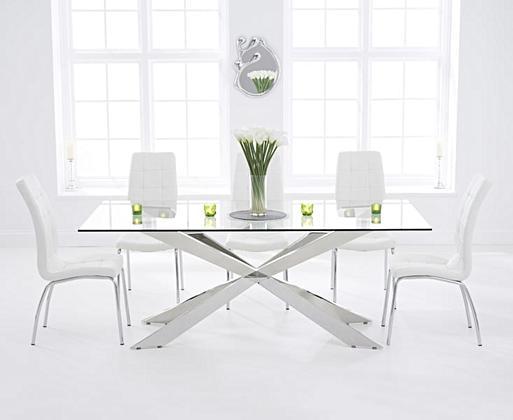 Glass dining outlet table 200cm