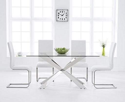 Juniper 160cm Glass Dining Table with Austin Chairs