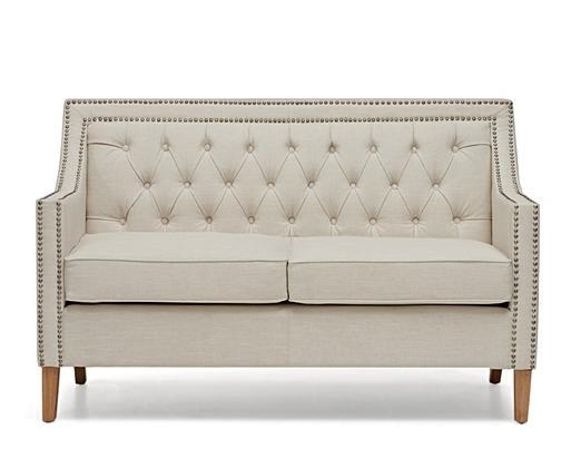 Chartwell Chesterfield Ivory Linen 2 Seater Sofa