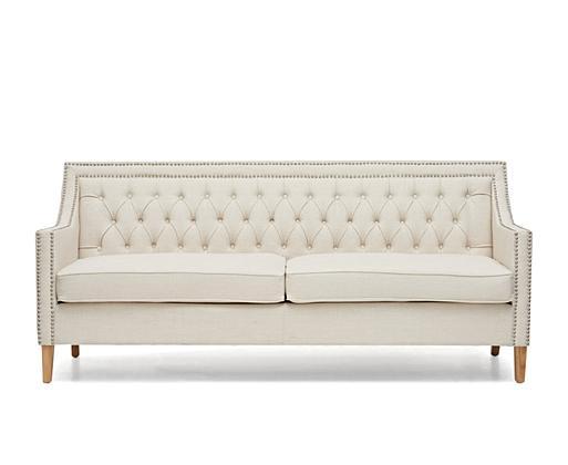 Tufted shop ivory sofa