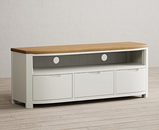 Large white on sale corner tv unit