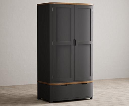 Bradwell Oak and Charcoal Grey Painted Double Wardrobe Oak