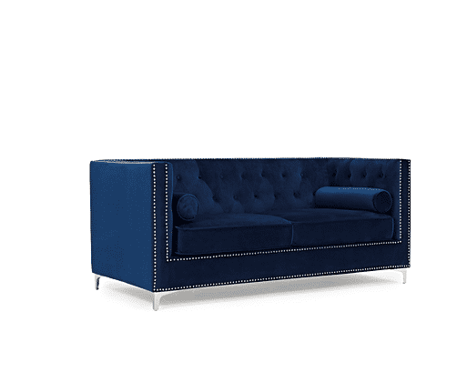 Blue shop studded couch